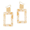Gold Rectangle Flex Earrings-Apparel & Accessories-What's Hot Jewelry-White-Inspired Wings Fashion