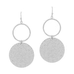 Hammered Circle Earrings-What's Hot Jewelry-Silver-Inspired Wings Fashion