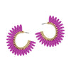 Wood Flower Hoop Earrings-Earrings-What's Hot Jewelry-Hot Pink-Inspired Wings Fashion