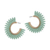 Wood Flower Hoop Earrings-Earrings-What's Hot Jewelry-Mint-Inspired Wings Fashion