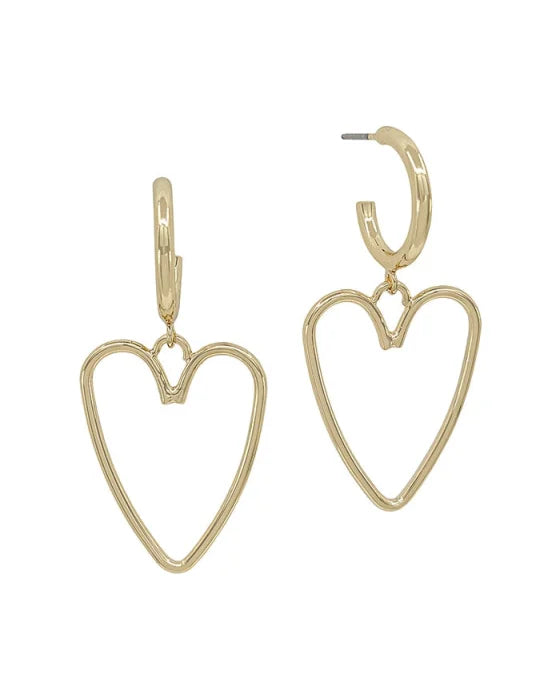 Open Heart Earrings-Earrings-What's Hot Jewelry-Inspired Wings Fashion