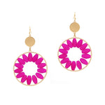 Circle Crystal Earrings-Earrings-What's Hot Jewelry-Hot Pink-Inspired Wings Fashion