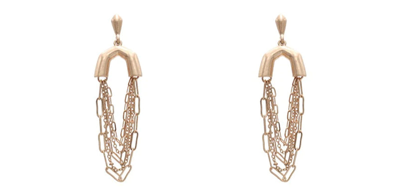 Dangling Chain Earrings-Apparel & Accessories-Fouray Fashion-Gold-Inspired Wings Fashion