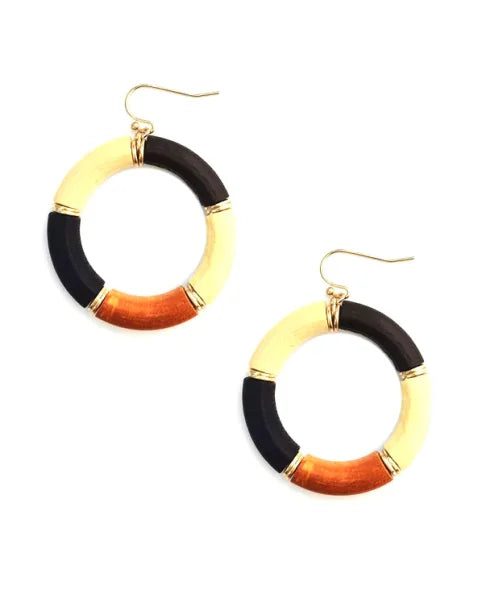 Open Circle Tube Bead Earrings-Apparel & Accessories-Fouray Fashion-Multi-Inspired Wings Fashion