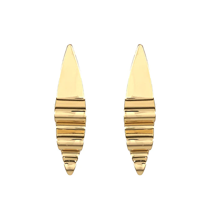 Long Oval Gold Earrings-Apparel & Accessories-Fouray Fashion-Gold-Inspired Wings Fashion