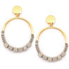 Open Circle with Beads Earrings-Apparel & Accessories-Fouray Fashion-Grey-Inspired Wings Fashion