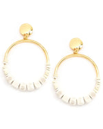 Open Circle with Beads Earrings-Apparel & Accessories-Fouray Fashion-Natural-Inspired Wings Fashion