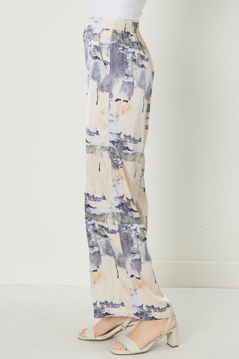 Flowy Watercolor Abstract Pants-Pants-Entro-Small-Grey Natural-Inspired Wings Fashion