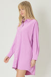 Button Up Shirt Dress-Dress-Entro-Small-Pink-Inspired Wings Fashion