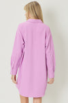 Button Up Shirt Dress-Dress-Entro-Small-Pink-Inspired Wings Fashion
