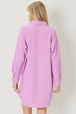 Button Up Shirt Dress-Dress-Entro-Small-Pink-Inspired Wings Fashion