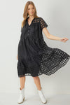 Grid Dress-Dresses-Entro-Small-Black-Inspired Wings Fashion