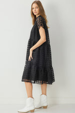 Grid Dress-Dresses-Entro-Small-Black-Inspired Wings Fashion