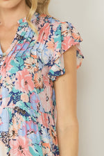 Floral Midi Dress-Dress-Entro-Small-Navy Pink-Inspired Wings Fashion