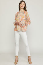Printed Long Sleeve Top-Shirts & Tops-Entro-Small-Blush-Inspired Wings Fashion