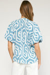 Geometric Bubble Sleeve Top-Top-Entro-Small-Black-Inspired Wings Fashion