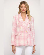 Tweed Blazer-Blazer-Fate by LFD-Small-Cream/Pink-Inspired Wings Fashion