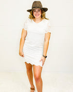 Fierce Scalloped Lace Dress-Dresses-Vine & Love-Medium-White-Inspired Wings Fashion