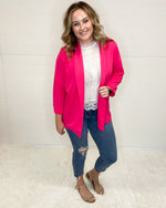 Fold Over Collar Blazer-Jacket-Jodifl-Small-Hot Pink-Inspired Wings Fashion