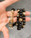 Gold Chain Stretch Bracelets-Bracelets-What's Hot Jewelry-Black-Inspired Wings Fashion