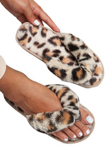 Leopard Faux Fur Slippers-Shoes-Inspired Wings Fashion-6-White Leopard-Inspired Wings Fashion