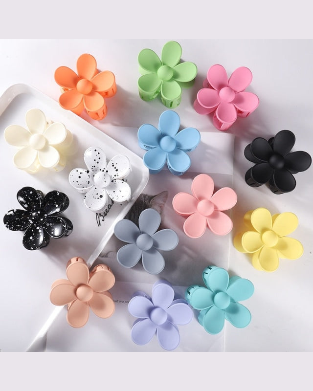 Flower Claw Clips-Hair Accessories-Alibaba-Black-Inspired Wings Fashion