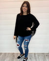 Knit Fringe Sleeve Pullover-Tops-Jodifl-Large-Black-Inspired Wings Fashion