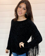 Knit Fringe Sleeve Pullover-Tops-Jodifl-Small-Black-Inspired Wings Fashion