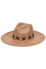 X Weave Pattern Fedora Hat-Hats-Fame Accessories-Taupe-Inspired Wings Fashion