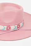 Flower Pattern Strap Fedora Hat-Hats-Fame Accessories-Peach-Inspired Wings Fashion