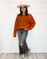Open Back Oversized Sweater-Sweaters-Main Strip-Large-Rust-Inspired Wings Fashion