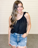 Ruffle Sleeve Tank Top-Tops-Cherish-Small-Black-Inspired Wings Fashion