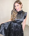 Satin Mock Neck Waist Tie Dress-Dresses-Jodifl-Small-Black-Inspired Wings Fashion