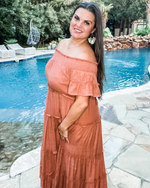 Solid Off Shoulder Maxi Dress-Dresses-Jodifl-Large-Brick-Inspired Wings Fashion