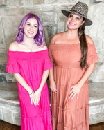 Solid Off Shoulder Maxi Dress-Dresses-Jodifl-Small-Hot Pink-Inspired Wings Fashion