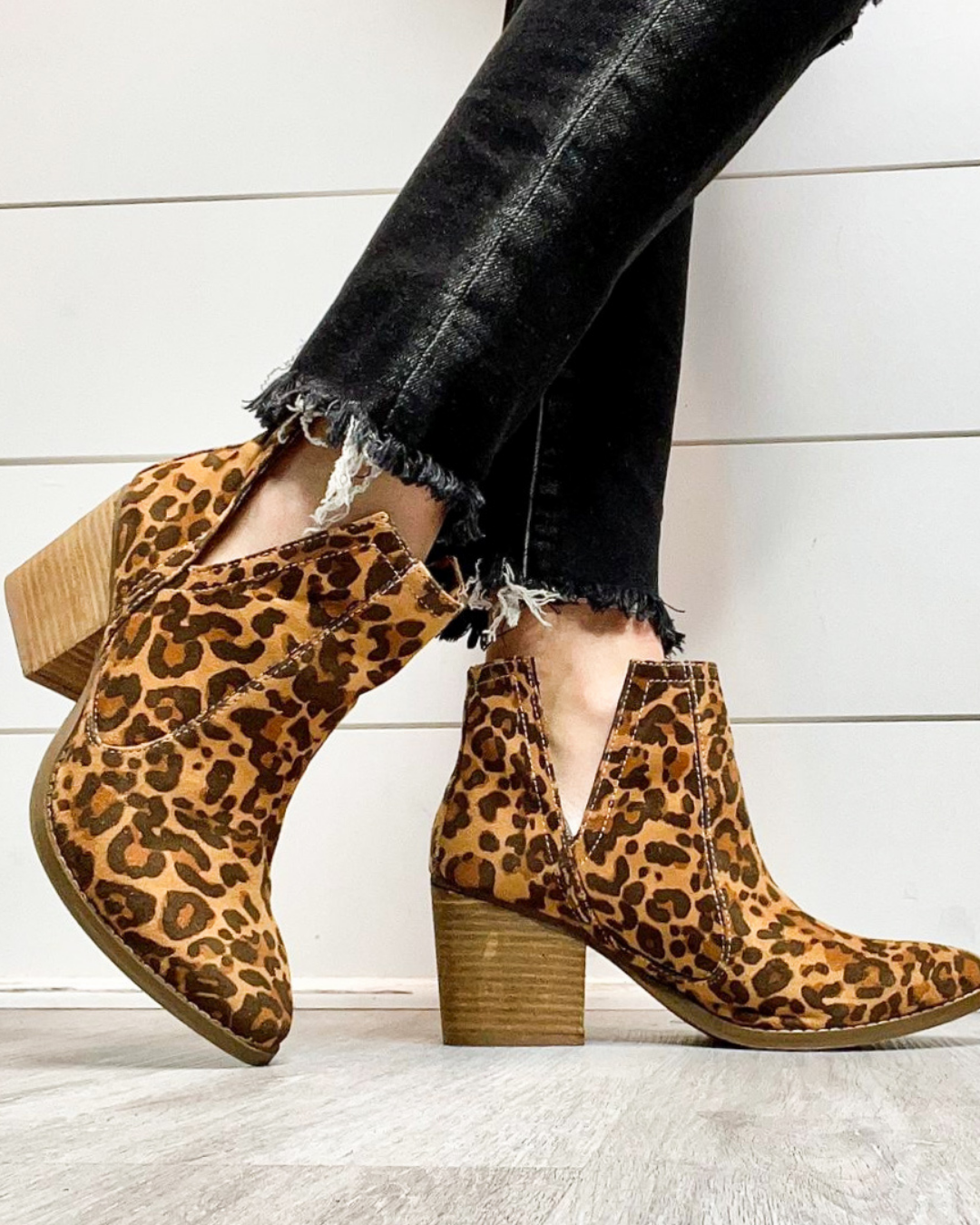 Tarim Leopard Boots | Wings Fashion | Leopard Booties | Shoes