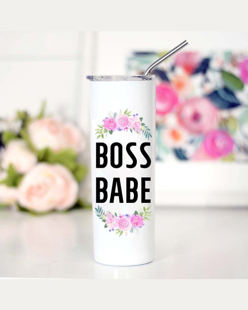 Boss Babe Tall Travel Cup-Tumblers-Mugsby Wholesale-Inspired Wings Fashion