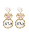 Bride Earrings-Earrings-What's Hot Jewelry-Bride Word Dangle-Inspired Wings Fashion