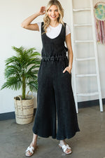 Mineral Washed Overall Jumpsuit-Jumpsuits & Rompers-Oli & Hali-Small-Black-Inspired Wings Fashion