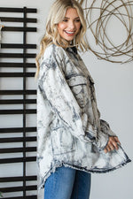 Acid Washed Denim Shacket-Coats & Jackets-Oli & Hali-Small-Grey-Inspired Wings Fashion
