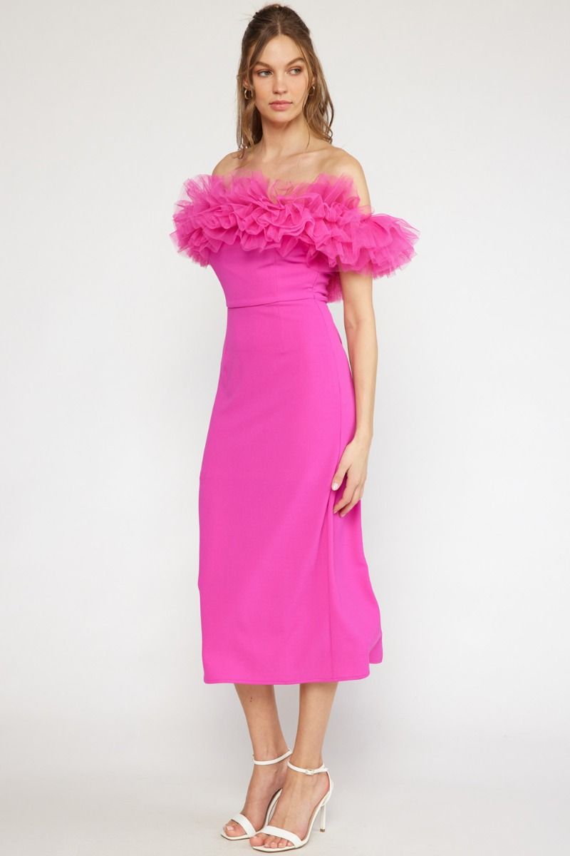Tulle Bodice Dress-Dresses-Entro-Small-Pink-Inspired Wings Fashion