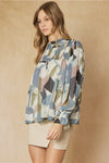 Geo Abstract Print Top-Shirts & Tops-Entro-Small-Grey Mauve-Inspired Wings Fashion