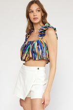 Paintbrush Top-Shirts & Tops-Entro-Small-Navy Multi-Inspired Wings Fashion