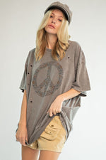 Peace Sign Top-T-Shirt-Easel-Small-Ash-Inspired Wings Fashion