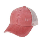 Criss Cross Ponytail Hat-hat-Domil Enterprise Co., Ltd-Red-Inspired Wings Fashion