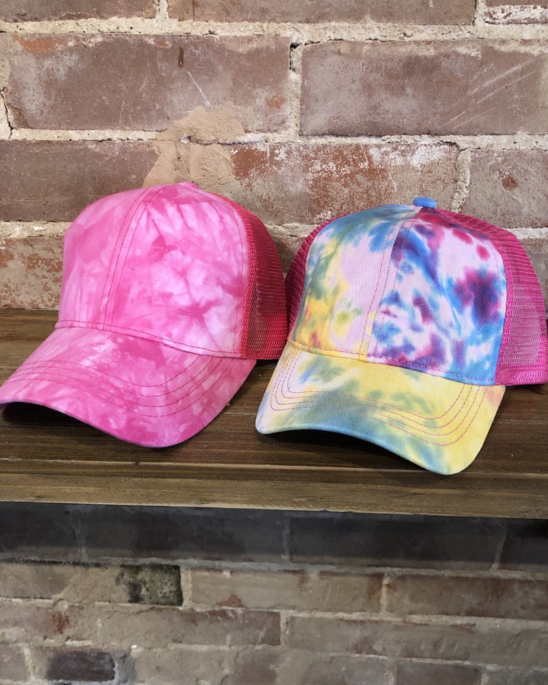 Tie Dye Messy Bun Hat-hat-Cheveux-Multi-Inspired Wings Fashion