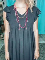 Beaded Fringe Necklace-Necklaces-Lost and Found Trading Company-Pink-Inspired Wings Fashion