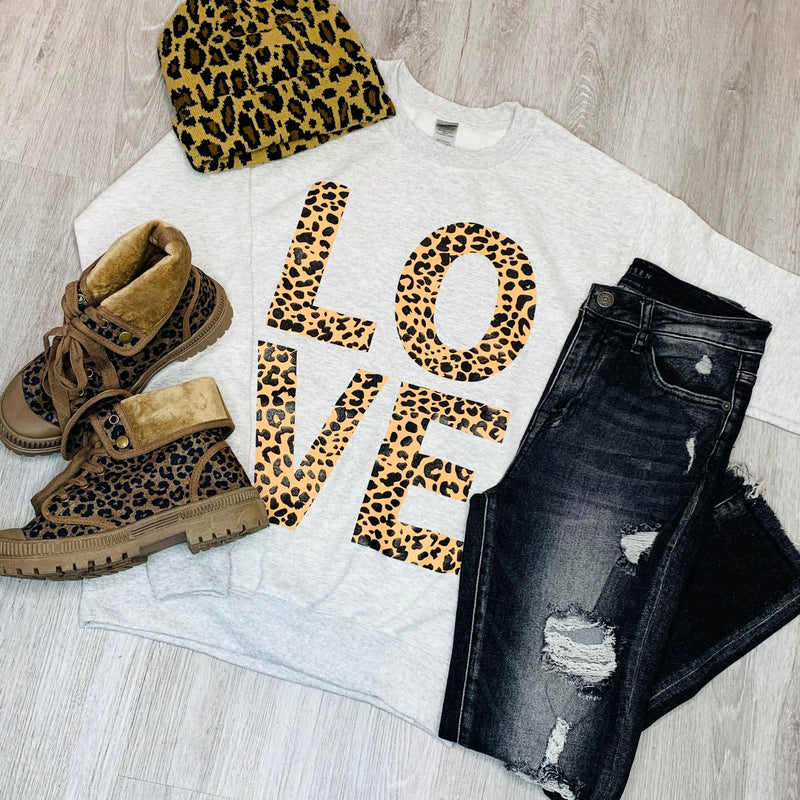 Leopard Love Sweatshirt-Shirts & Tops-Inspired Wings Fashion-Small-Inspired Wings Fashion