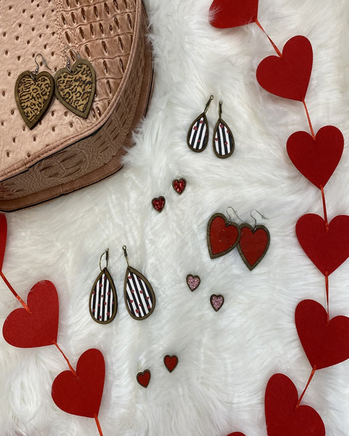 Valentine's Earrings-Accessories-Sweet Ginger Jewelry-Stripes-Inspired Wings Fashion