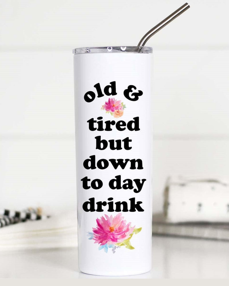 Old and Tired Tall Travel Cup-Accessories-Mugsby Wholesale-Inspired Wings Fashion